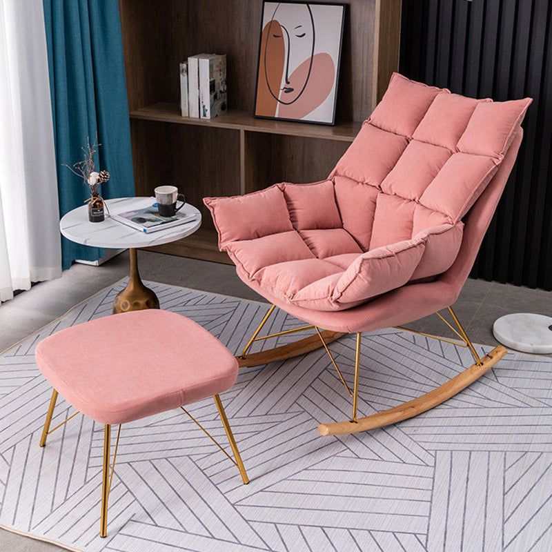 Modern Removable Cushions Rocking Chair Velvet Rocker Chair for Living Room