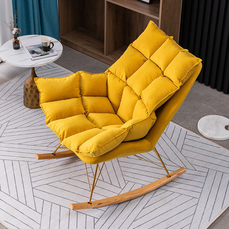 Modern Removable Cushions Rocking Chair Velvet Rocker Chair for Living Room