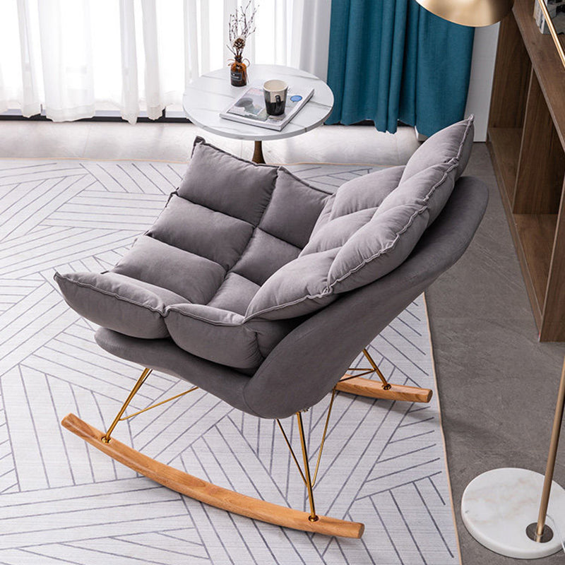 Modern Removable Cushions Rocking Chair Velvet Rocker Chair for Living Room