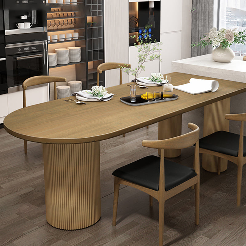 Modern Irregular Shape Dining Table Solid Wood Table with 3 Legs for Restaurant