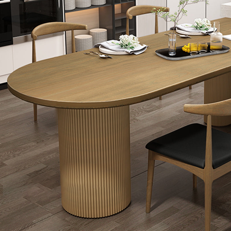 Modern Irregular Shape Dining Table Solid Wood Table with 3 Legs for Restaurant