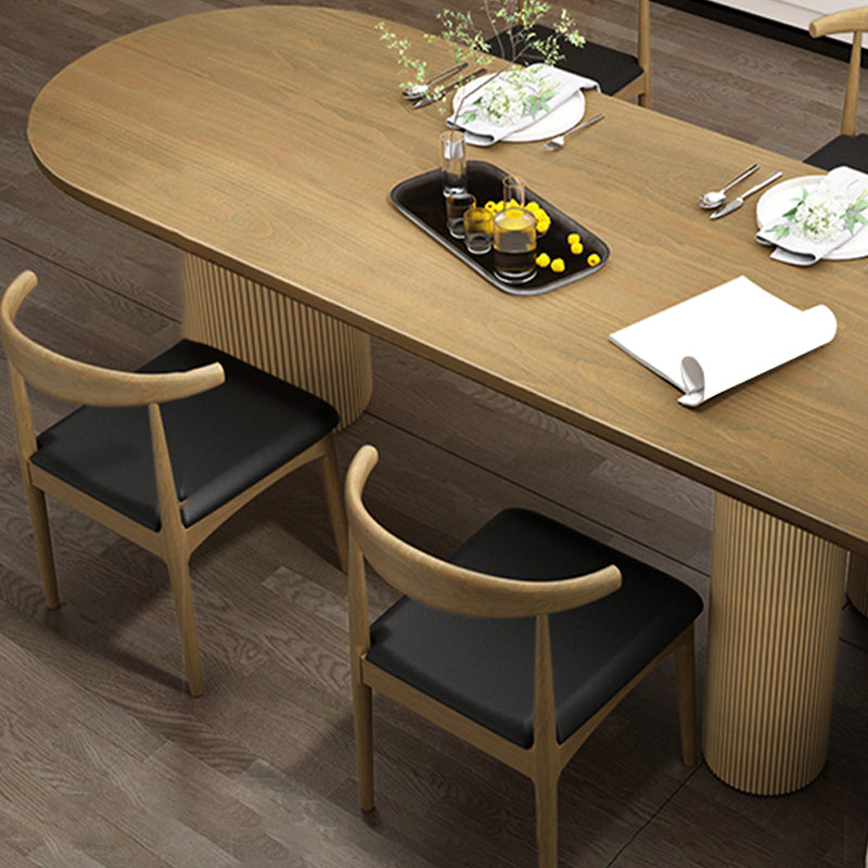 Modern Irregular Shape Dining Table Solid Wood Table with 3 Legs for Restaurant