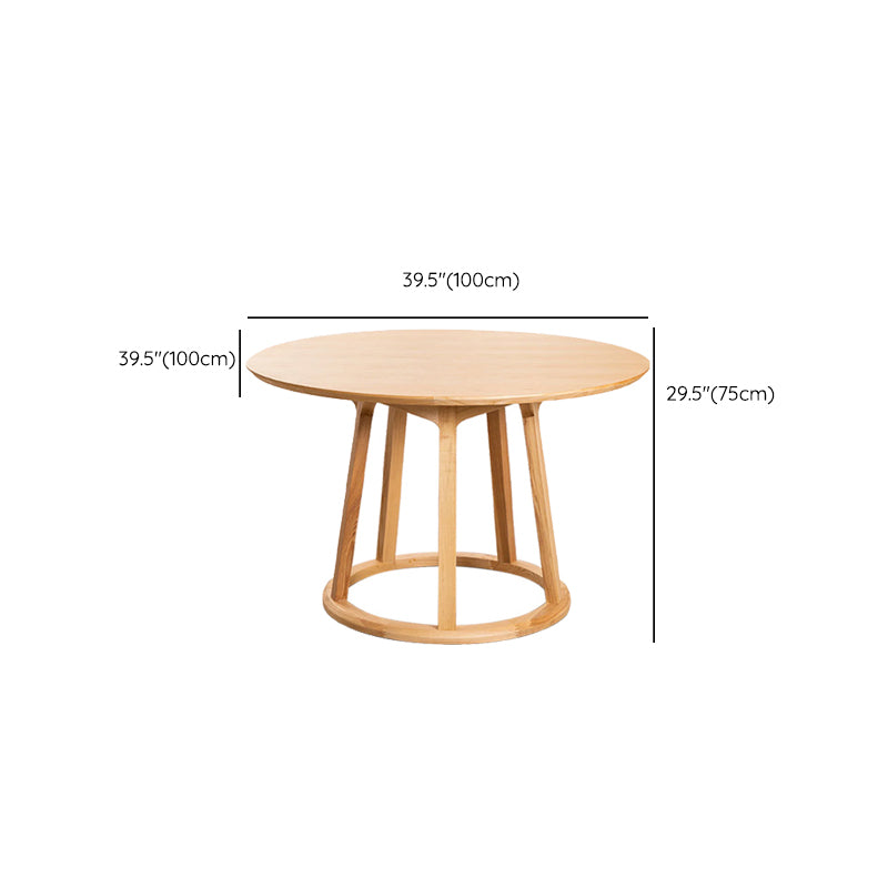 Modern Solid Wood Dining Table Wooden Round Table with Pedestal Base for Restaurant