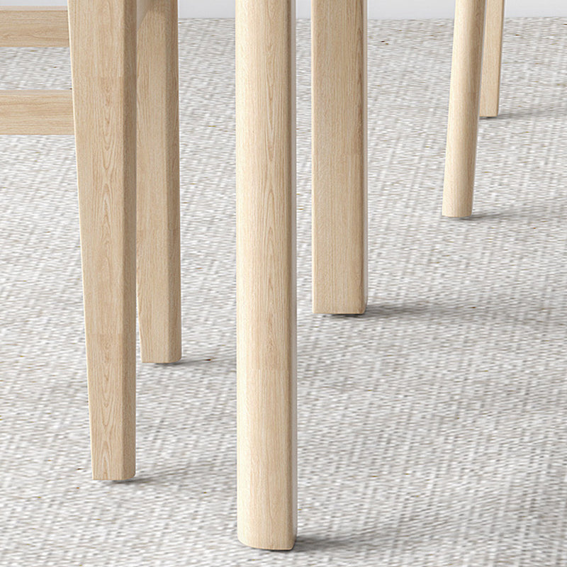 Modern Dining Round Table Stone Table with Wooden Legs for Home