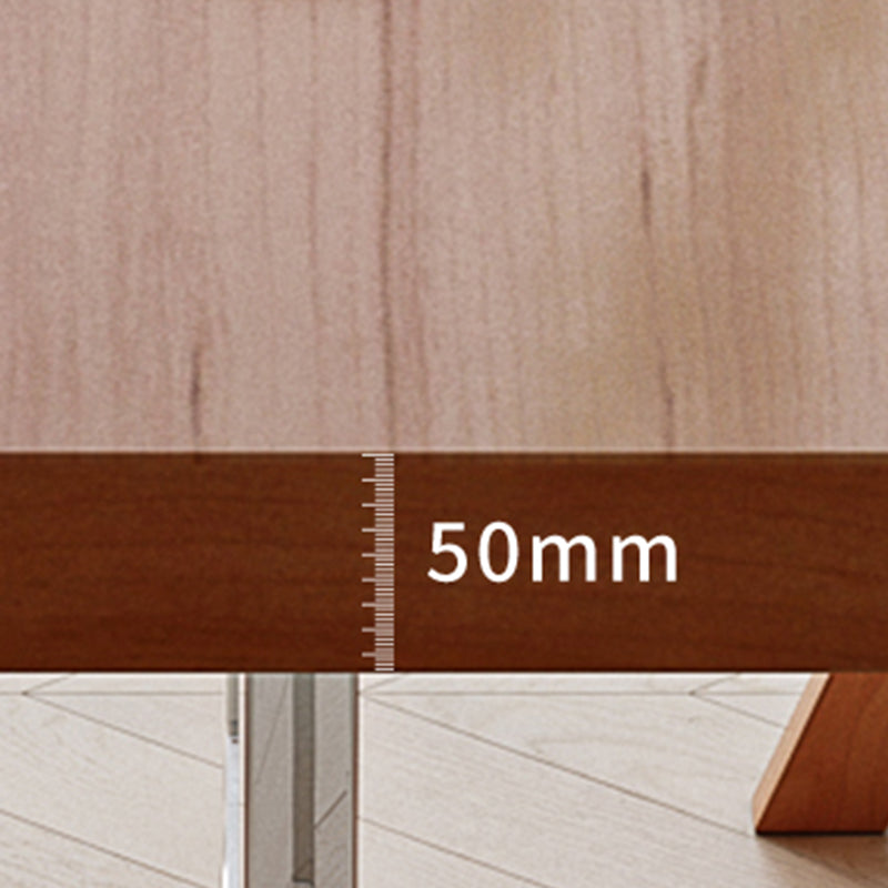 Medieval Modern Solid Wood Table Rectangular Table with Double Pedestal