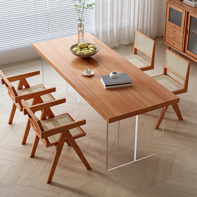 Medieval Modern Solid Wood Table Rectangular Table with Double Pedestal