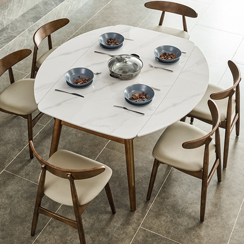 Modern Dining Round Table Sintered Stone Table with 4 Legs for Home