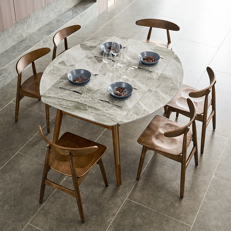 Modern Dining Round Table Sintered Stone Table with 4 Legs for Home