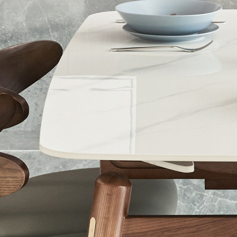 Modern Dining Round Table Sintered Stone Table with 4 Legs for Home