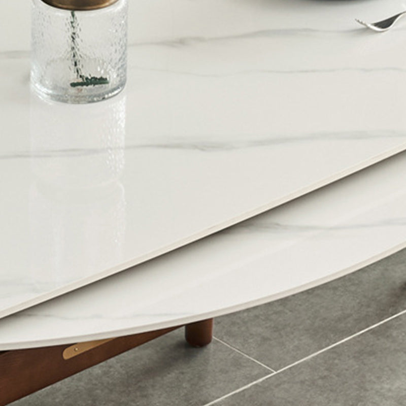 Modern Dining Round Table Sintered Stone Table with 4 Legs for Home