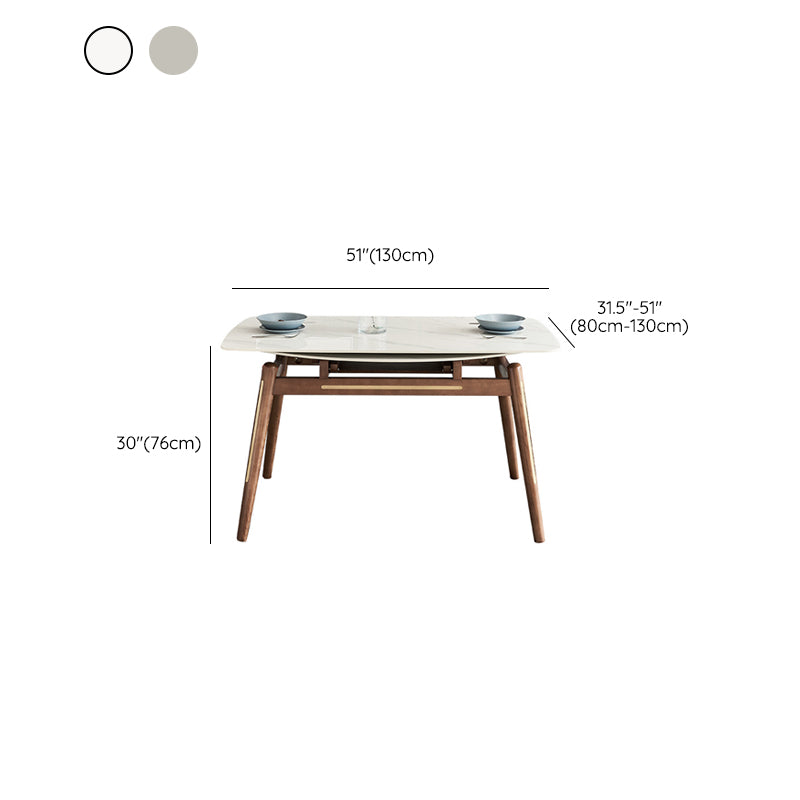 Modern Dining Round Table Sintered Stone Table with 4 Legs for Home