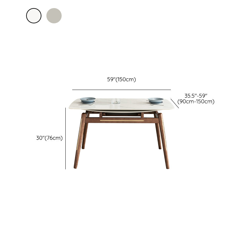 Modern Dining Round Table Sintered Stone Table with 4 Legs for Home