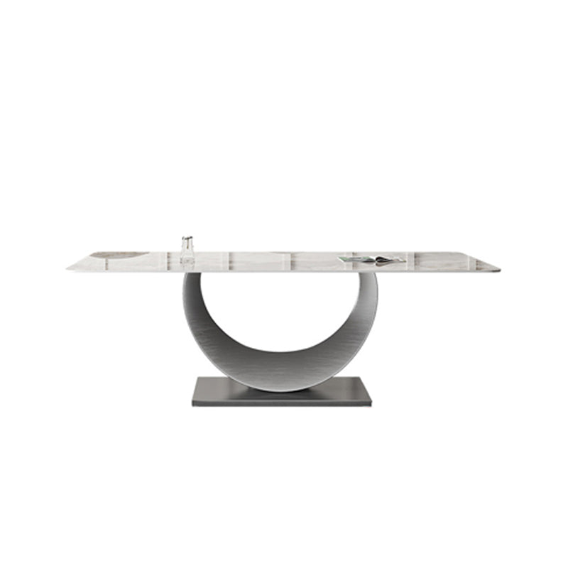 Industrial Dining Rectangle Table Sintered Stone Table with Metal Legs for Home Use