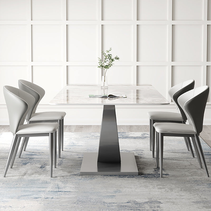 Industrial Dining Rectangle Table Sintered Stone Table with Metal Legs for Home Use