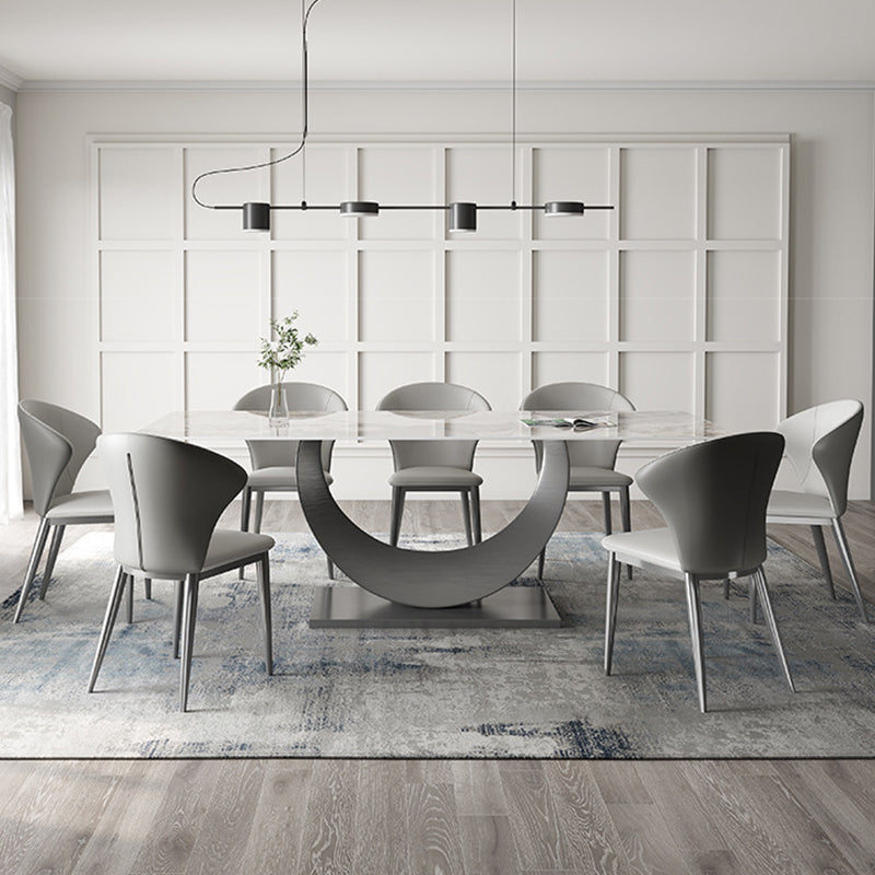 Industrial Dining Rectangle Table Sintered Stone Table with Metal Legs for Home Use