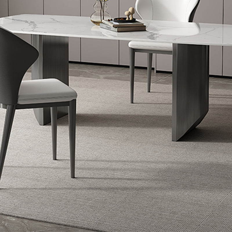 Industrial Sintered Stone Top Table Rectangle Table with Double Pedestal