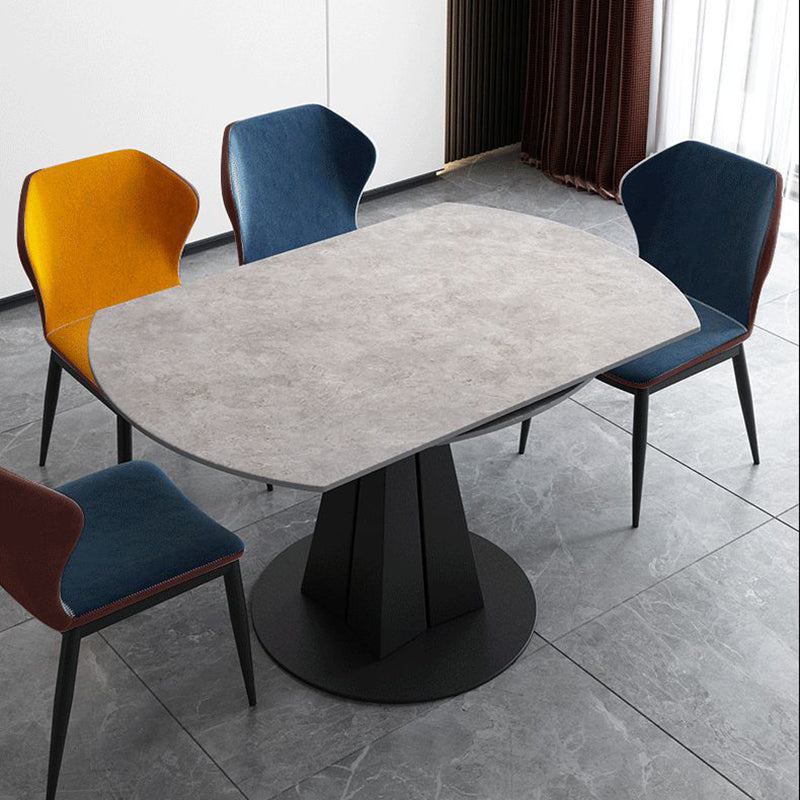 Modern Sintered Stone Table Dining Round Table with Metal Legs for Home Use