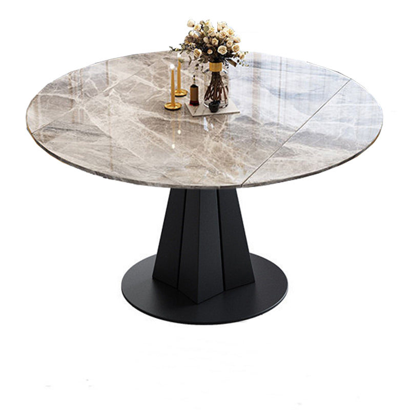 Modern Sintered Stone Table Dining Round Table with Metal Legs for Home Use