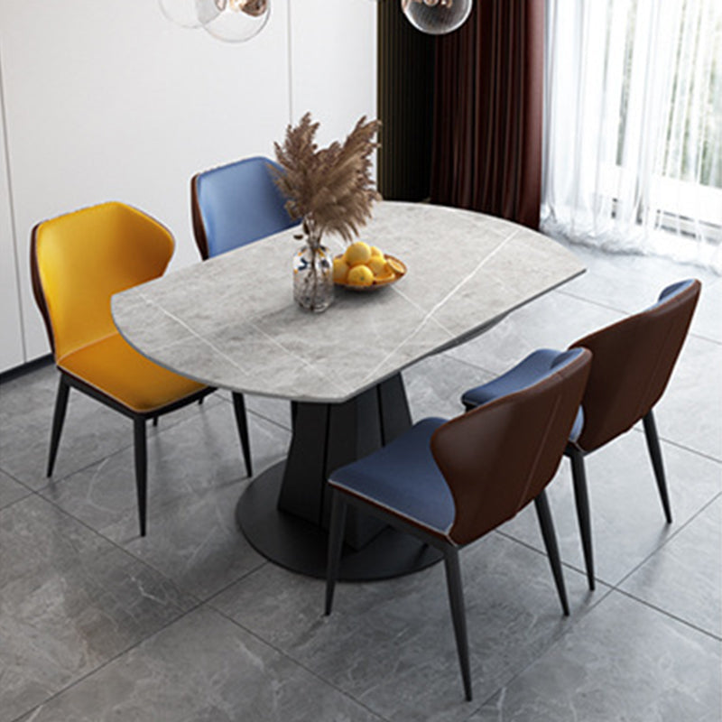 Modern Sintered Stone Table Dining Round Table with Metal Legs for Home Use