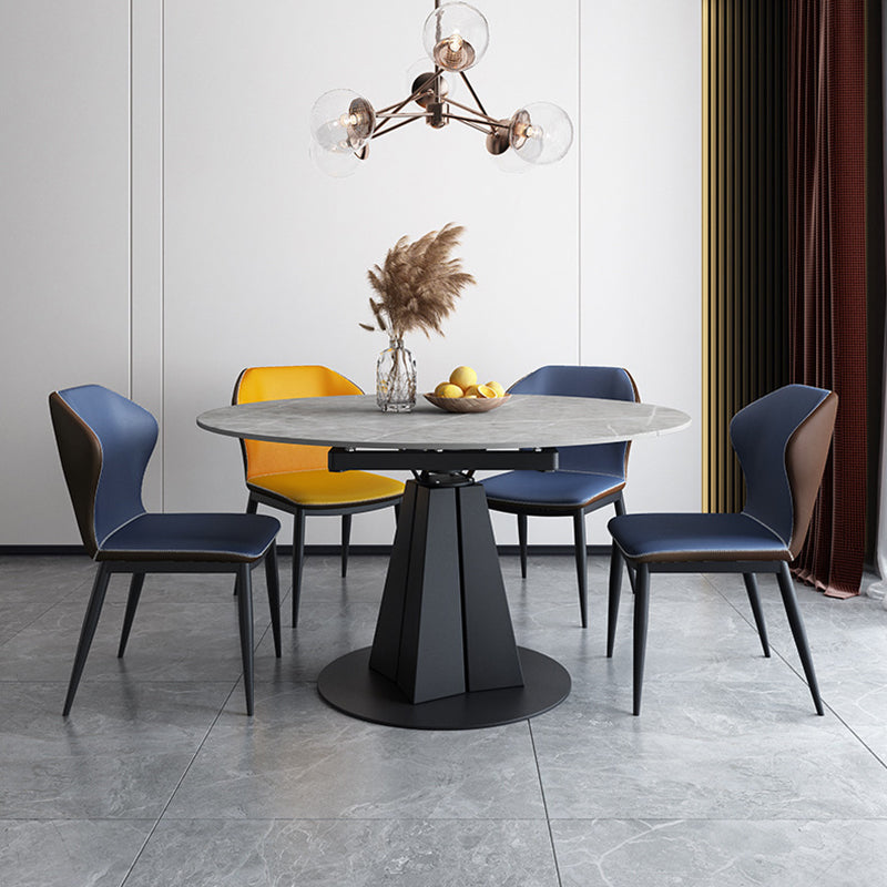 Modern Sintered Stone Table Dining Round Table with Metal Legs for Home Use