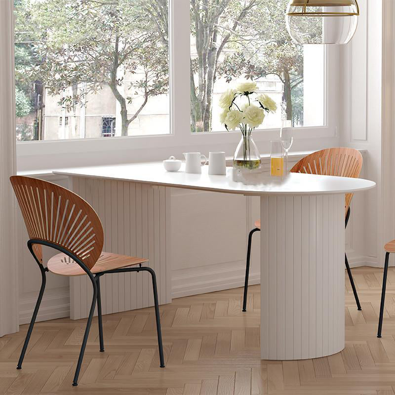 Modern Style Dining Table Double Pedestal Table for Dining Room