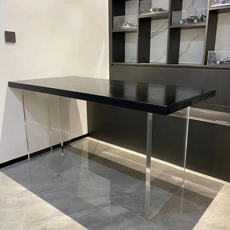 Rectangle Double Pedestal Dining Table Modern Wood Table for Kitchen Dining Room