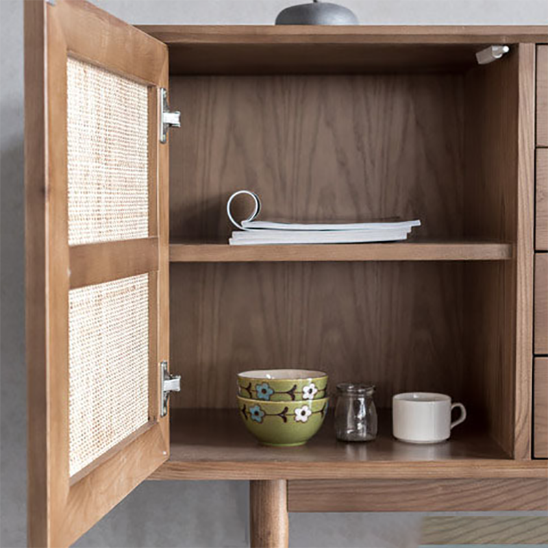Modern Cabinet Solid Wood With Doors 4 - Drawer Rectangle Accent Cabinet