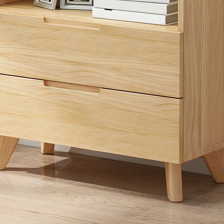 Contemporary Cabinet Rectangle Glass Paned With Doors Pine Accent Cabinet