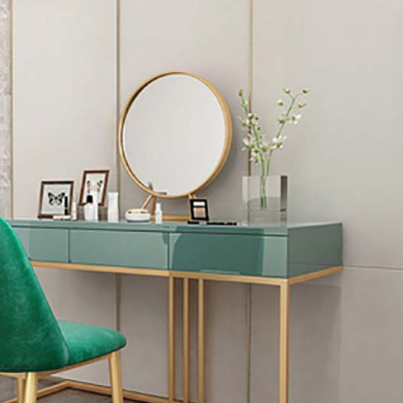 Glam 29.52" Height Green Wood Vanity Makeup Vanity with Drawers