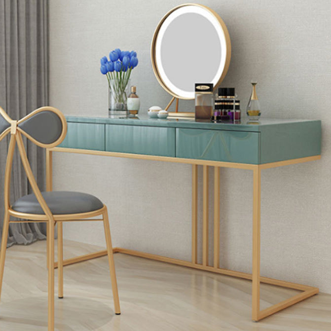 Glam 29.52" Height Green Wood Vanity Makeup Vanity with Drawers