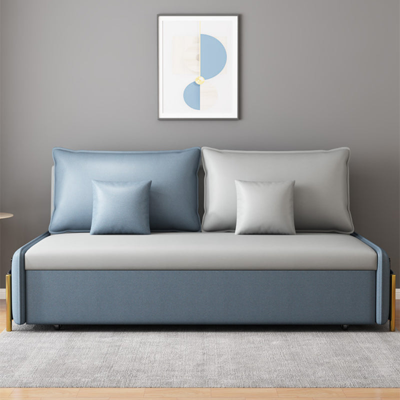 Pillow Included Convertible Sofa Armless Foldable Futon Sofa Bed with Storage