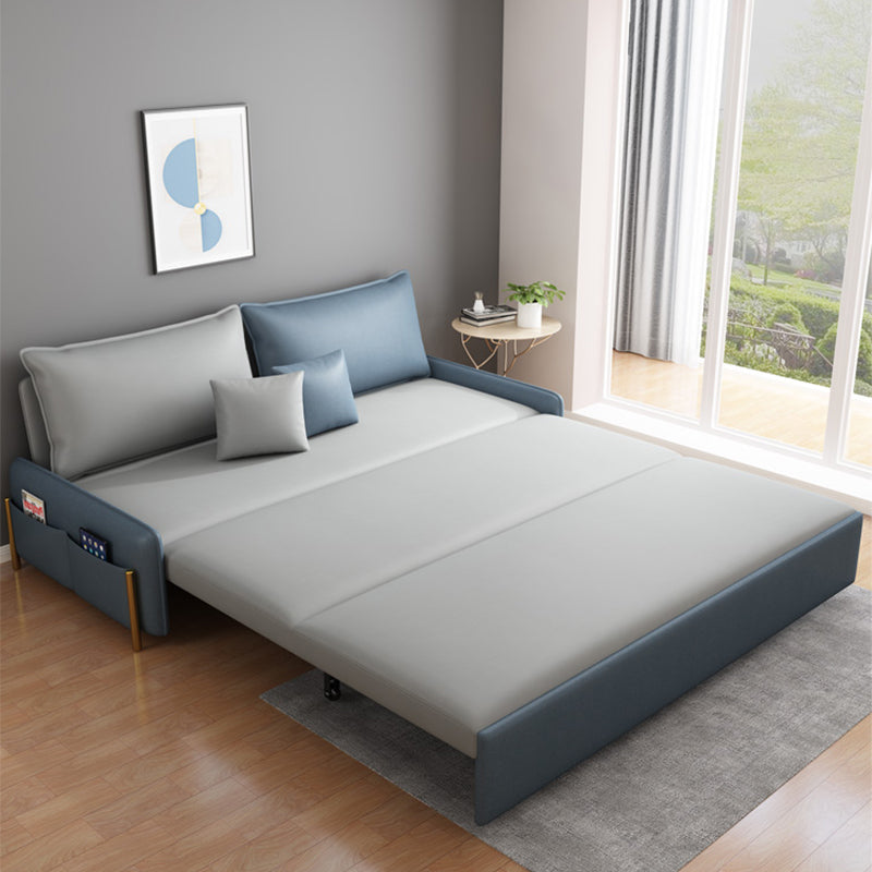 Pillow Included Convertible Sofa Armless Foldable Futon Sofa Bed with Storage