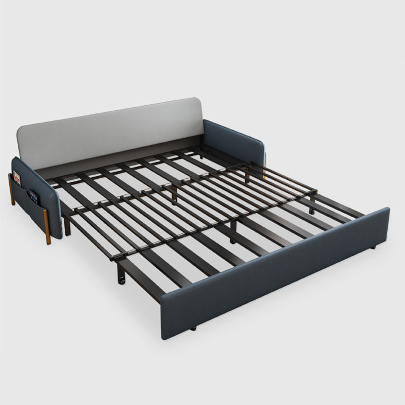 Pillow Included Convertible Sofa Armless Foldable Futon Sofa Bed with Storage