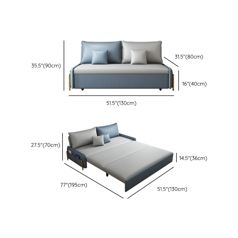 Pillow Included Convertible Sofa Armless Foldable Futon Sofa Bed with Storage