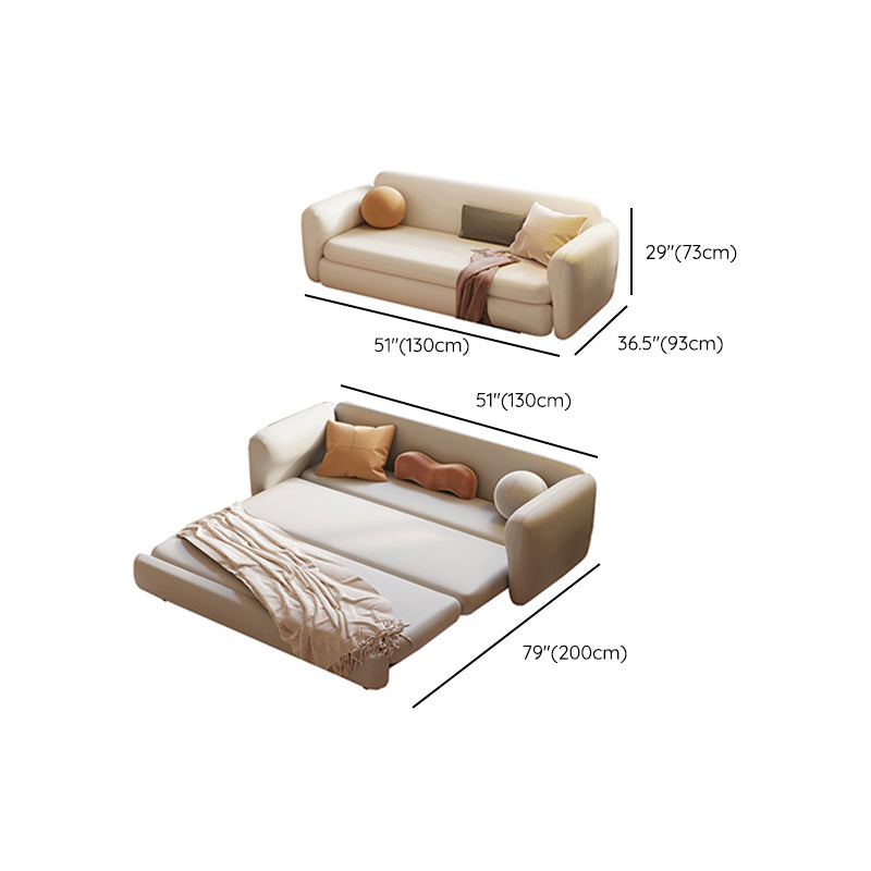 Recessed Arms Futon Sofa Bed Cushion Back Pillow Included Sleeper Sofa