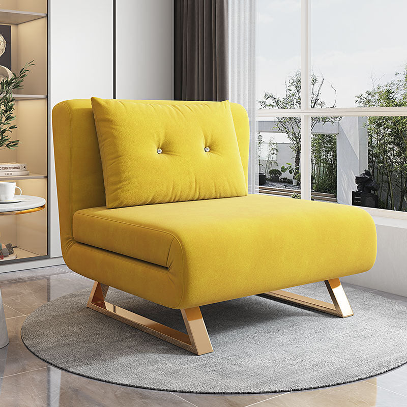 Cushion Back Futon Sofa Bed Pillow Included Sleeper Sofa with Gold Leg