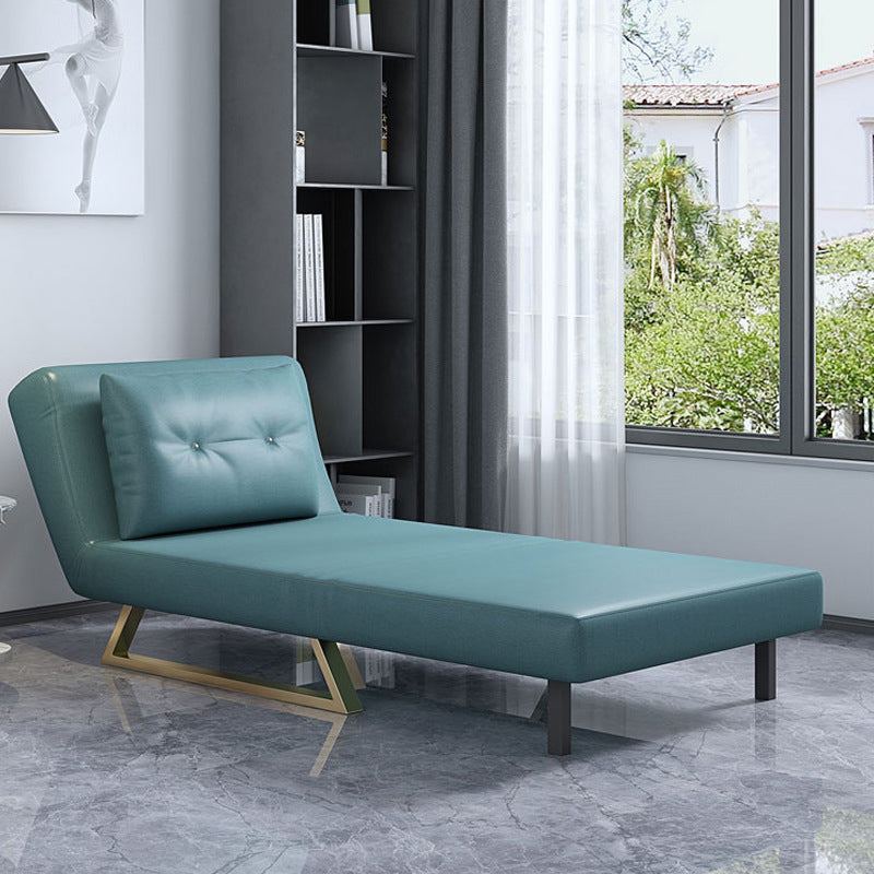 Cushion Back Futon Sofa Bed Pillow Included Sleeper Sofa with Gold Leg