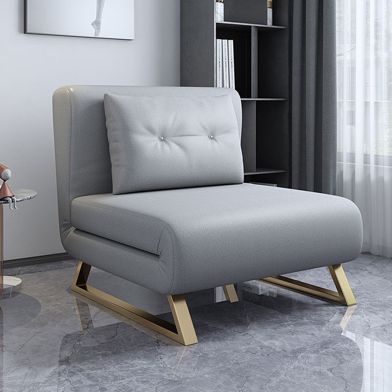 Cushion Back Futon Sofa Bed Pillow Included Sleeper Sofa with Gold Leg