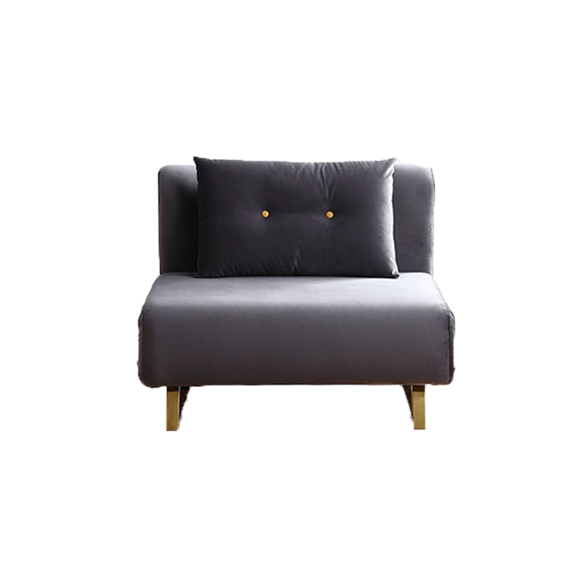 Cushion Back Futon Sofa Bed Pillow Included Sleeper Sofa with Gold Leg