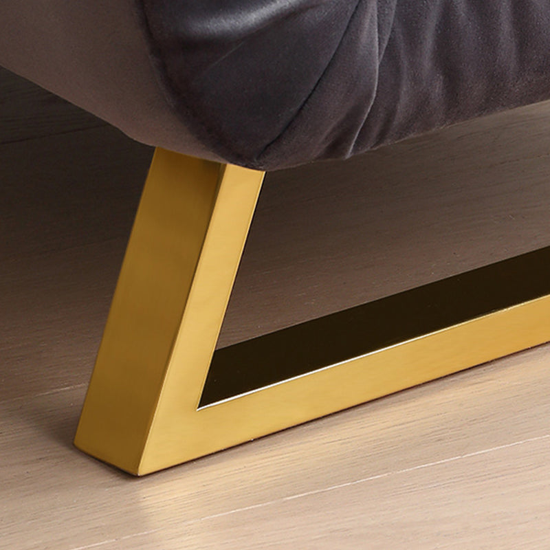 Cushion Back Futon Sofa Bed Pillow Included Sleeper Sofa with Gold Leg