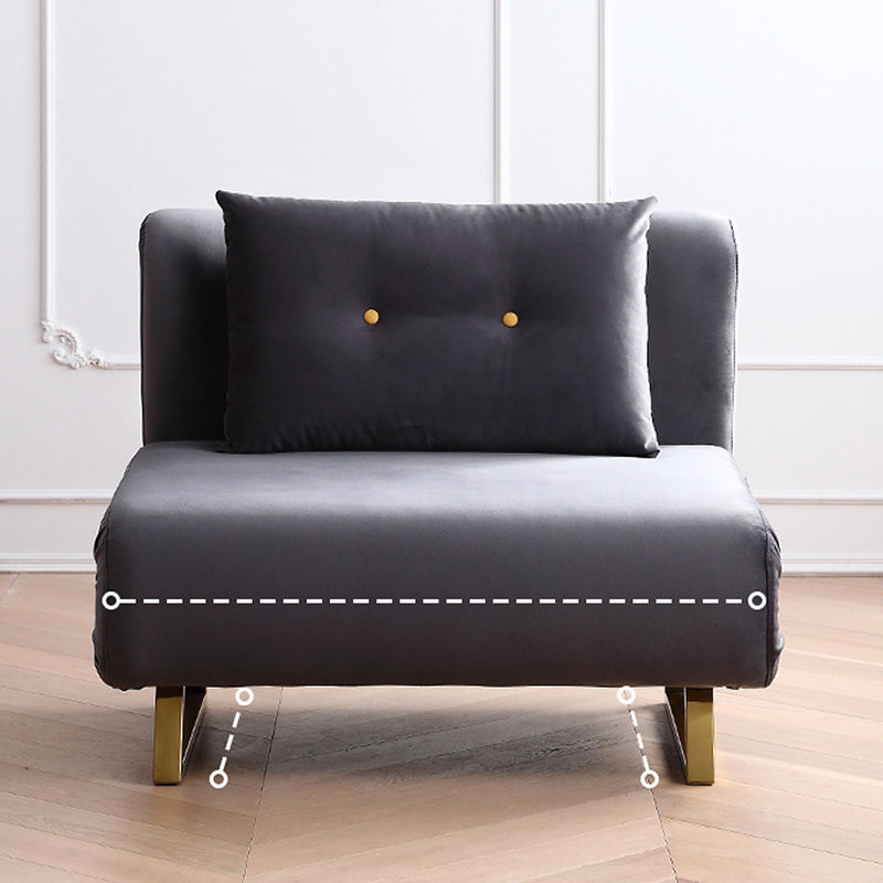 Cushion Back Futon Sofa Bed Pillow Included Sleeper Sofa with Gold Leg