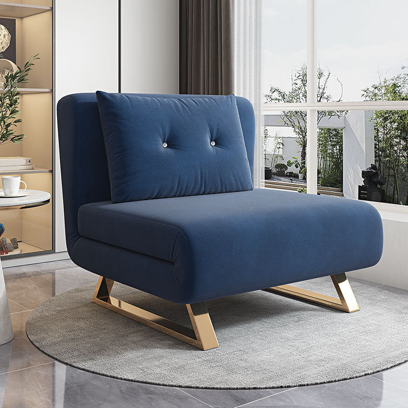 Cushion Back Futon Sofa Bed Pillow Included Sleeper Sofa with Gold Leg