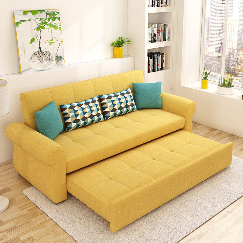 Cushion Back Futon Sofa Bed Pillow Included Flared Arms Sleeper Sofa