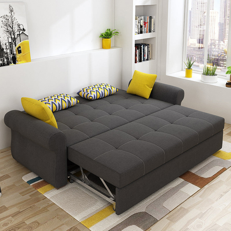 Cushion Back Futon Sofa Bed Pillow Included Flared Arms Sleeper Sofa