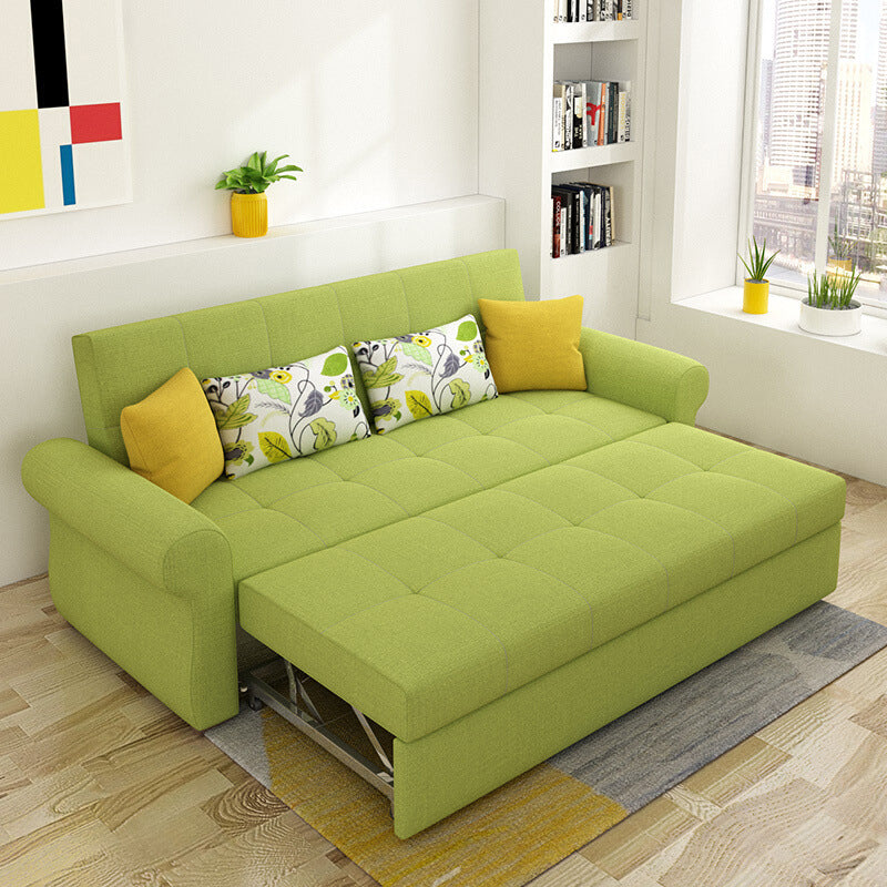 Cushion Back Futon Sofa Bed Pillow Included Flared Arms Sleeper Sofa