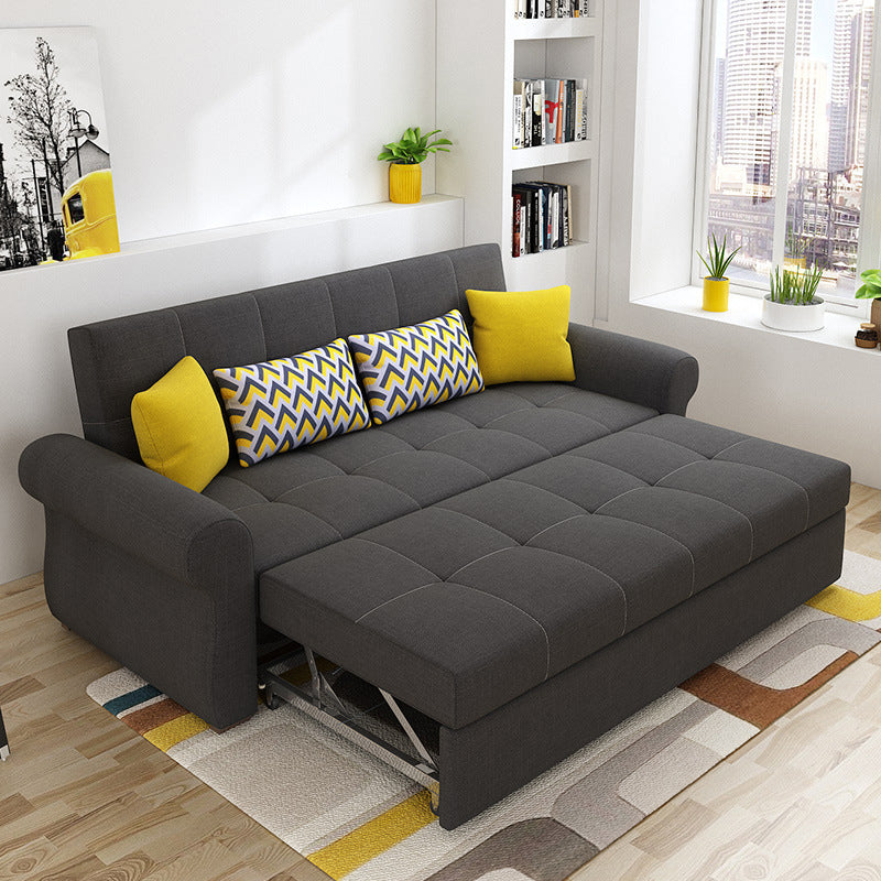 Cushion Back Futon Sofa Bed Pillow Included Flared Arms Sleeper Sofa