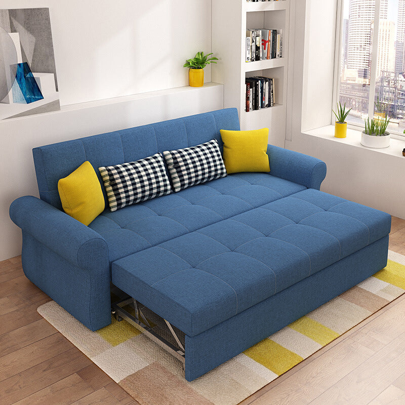 Cushion Back Futon Sofa Bed Pillow Included Flared Arms Sleeper Sofa