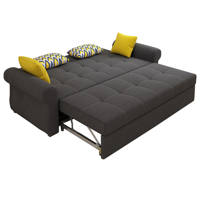 Cushion Back Futon Sofa Bed Pillow Included Flared Arms Sleeper Sofa