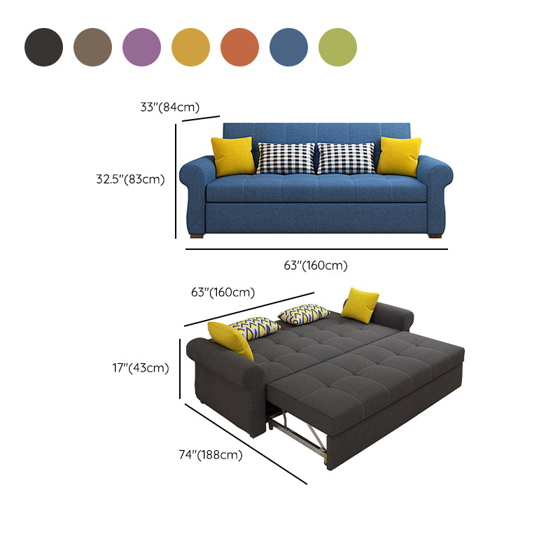 Cushion Back Futon Sofa Bed Pillow Included Flared Arms Sleeper Sofa