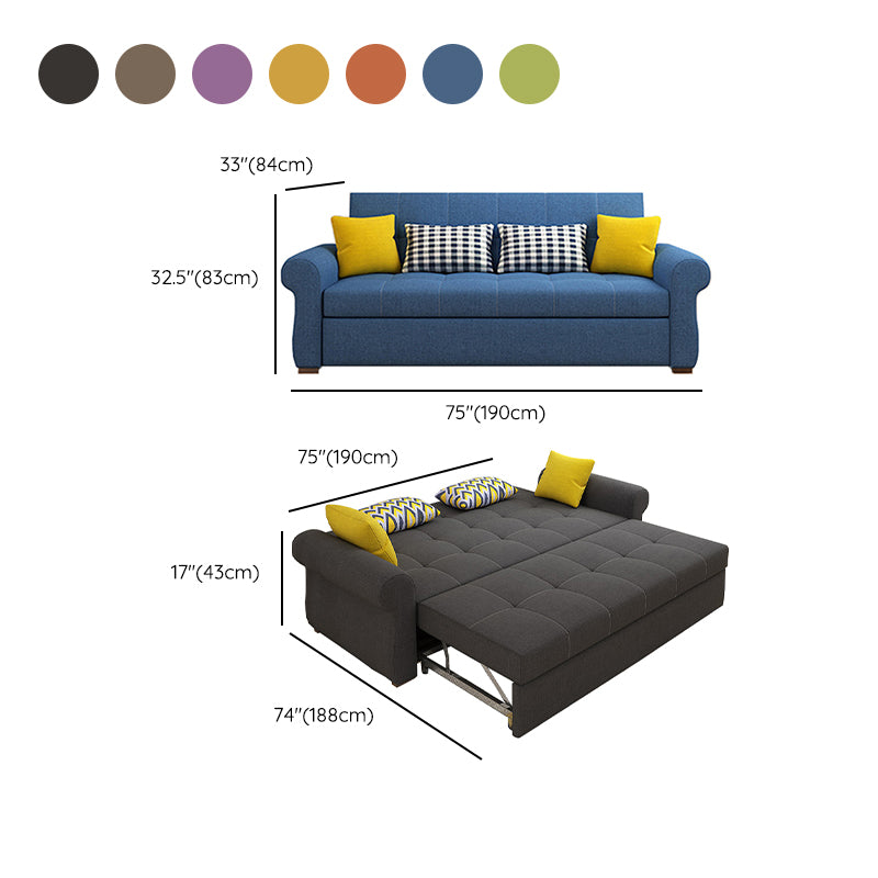 Cushion Back Futon Sofa Bed Pillow Included Flared Arms Sleeper Sofa